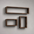 Étagères murales en MDF marron ensemble de 3 niches rectangulaires 120 x 20 x 60 cm