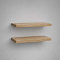 Lot de 2 étagères murales flottantes 120 cm en MDF effet bois beige forme rectangulaire