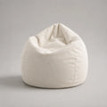 Pouf rond en tissu polyester beige avec rembourrage souple 80 x 80 x 70 cm